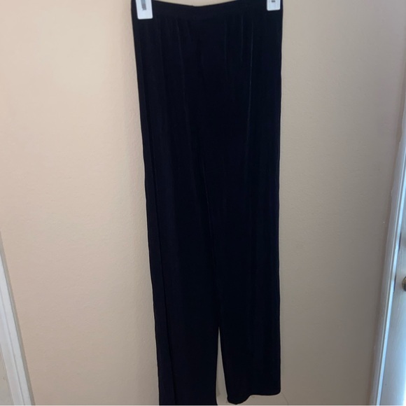 Super cute nylon glossy flowey bottoms yoga pants y2k black indie hippie sweats - Picture 3 of 10